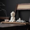 Nimara Ritual Lotus Flower Tathagata Kwan Yin Avalokitesvara Ksitigarbha Meditation Ceramic Stick Incense Burner Decoration