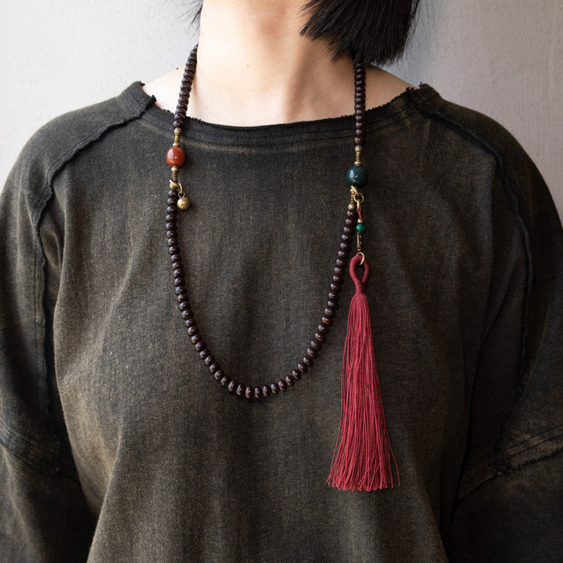 Nimara Ritual 108 Mala Beads Natural Tibet Purple Bodhi Seed Auspiciousness Bracelet