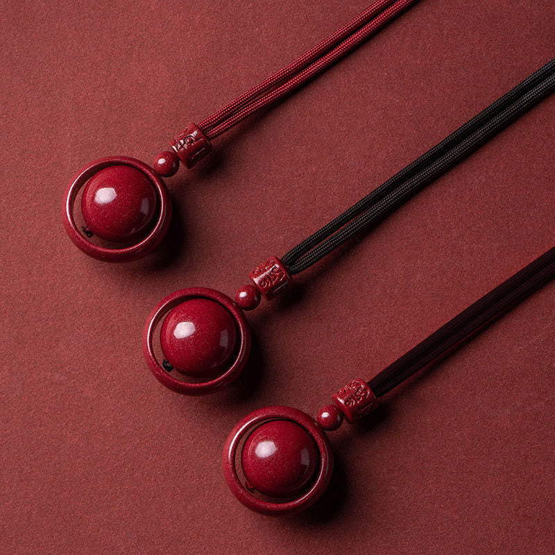 Nimara Ritual Cinnabar Om Mani Padme Hum PiXiu Blessing Lucky Bead Necklace Pendant