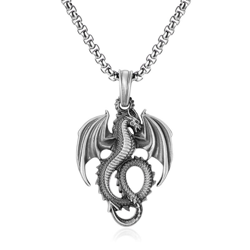 Nimara Ritual Pure Tin Dragon Luck Success Necklace Pendant