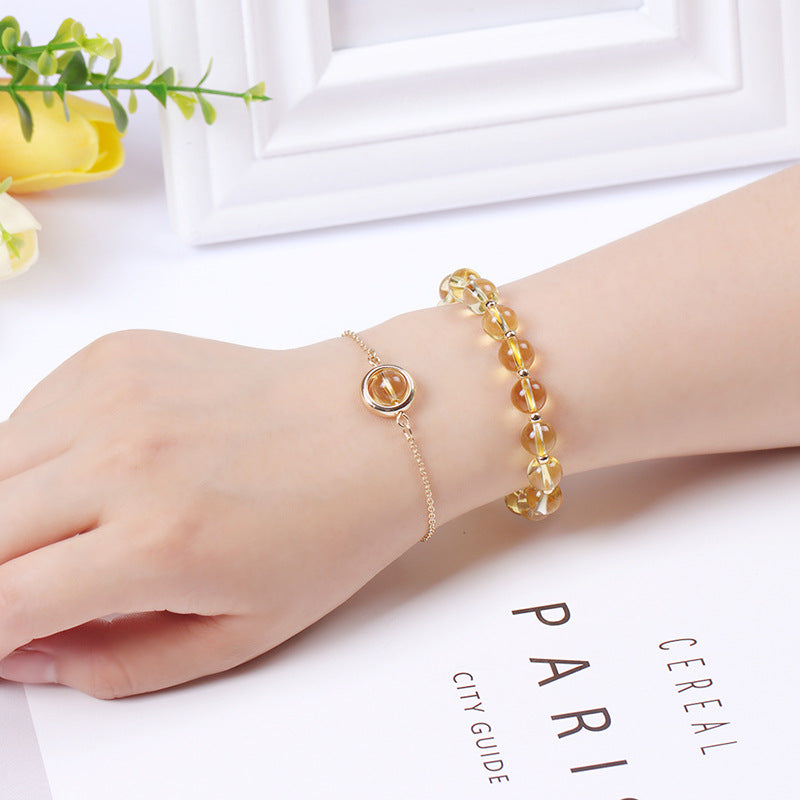 Nimara Ritual Sun Stone Strawberry Quartz Crystal Positive Bracelet