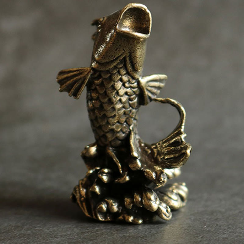 Nimara Ritual Handmade Small Koi Fish Copper Wealth Home Decoration