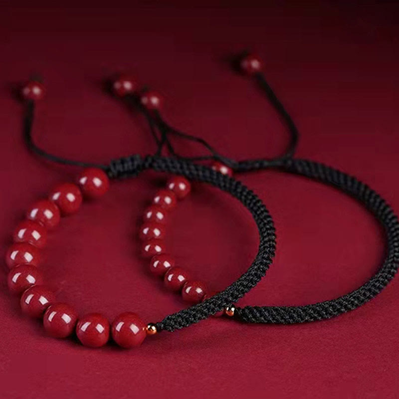 Nimara Ritual Natural Cinnabar King Kong Knot Blessing String Bracelet