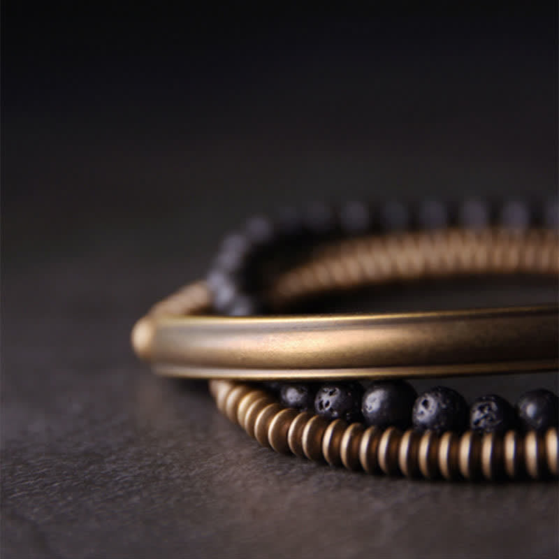 Nimara Ritual Vintage Lava Rock Copper Support Bracelet