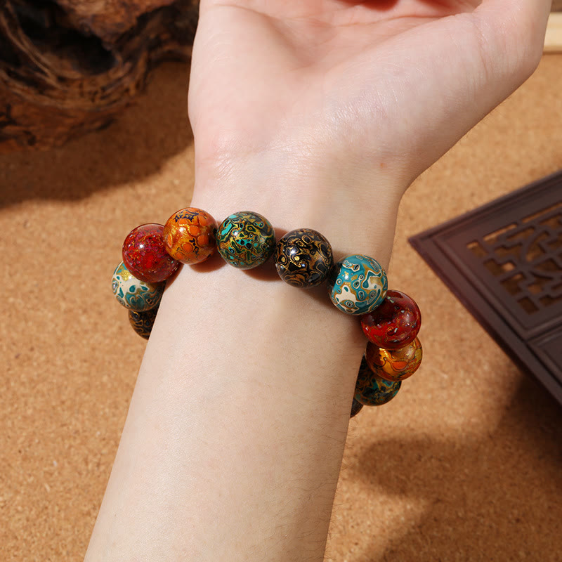 Nimara Ritual Natural Multicolored Lacquer Beads Calm Bracelet