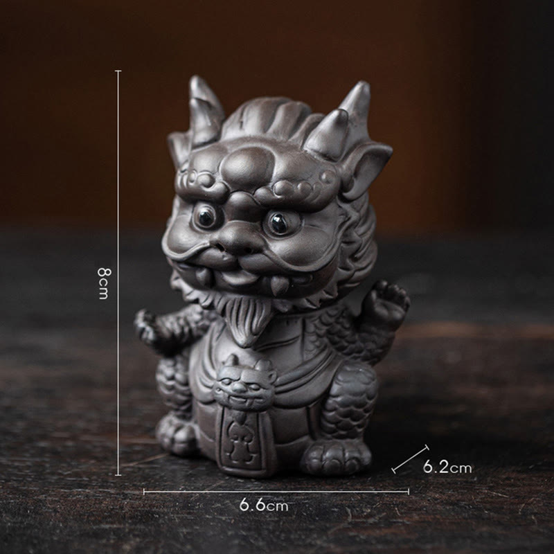 Nimara Ritual Luck Dragon Wealth Tea Pet Purple Clay Figurine Decoration