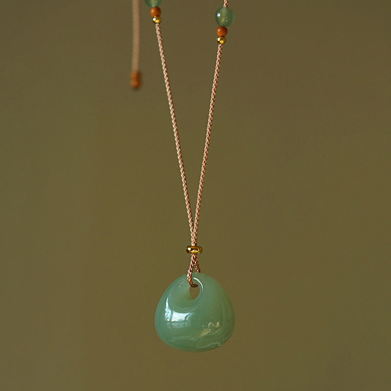 Nimara Ritual Natural Jade Luck Prosperity Necklace Pendant