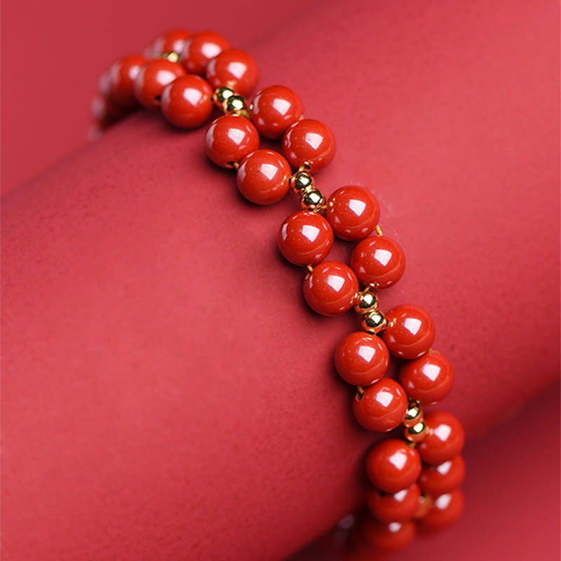 Nimara Ritual Natural Cinnabar Beaded Blessing Bracelet