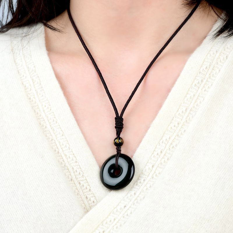 Nimara Ritual Tibetan Obsidian Protection Necklace