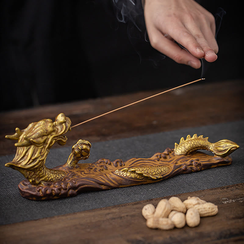 Nimara Ritual Dragon Protection Ceramic Stick Incense Burner Decoration