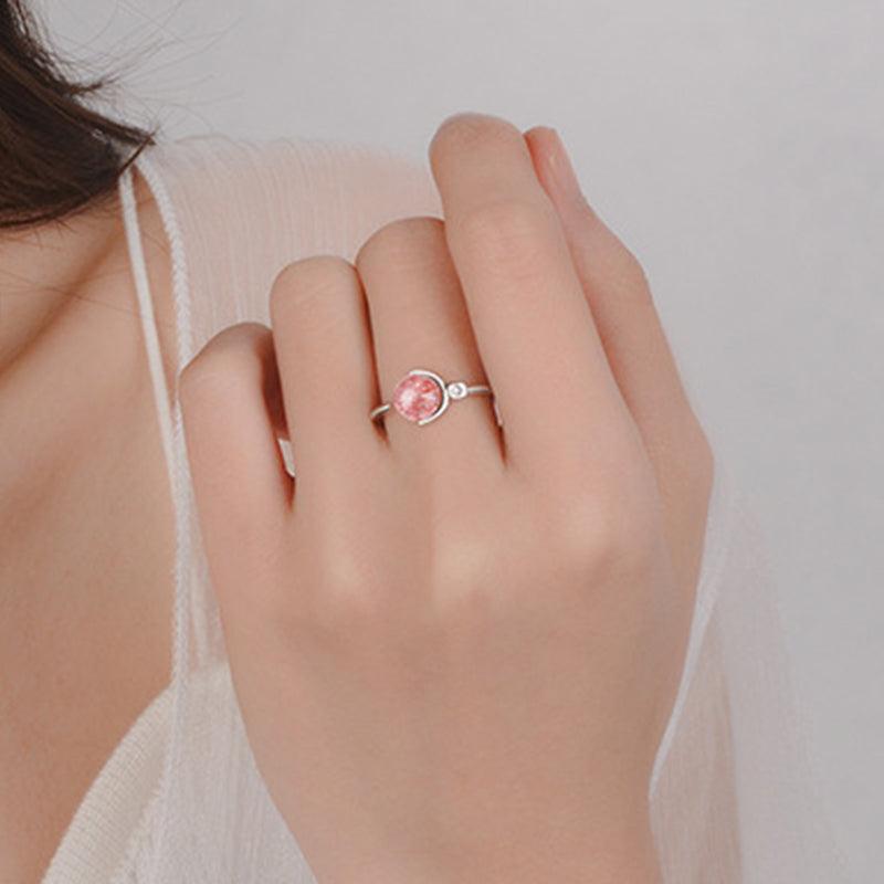 Nimara Ritual Pink Crystal Soothing Rotation Ring