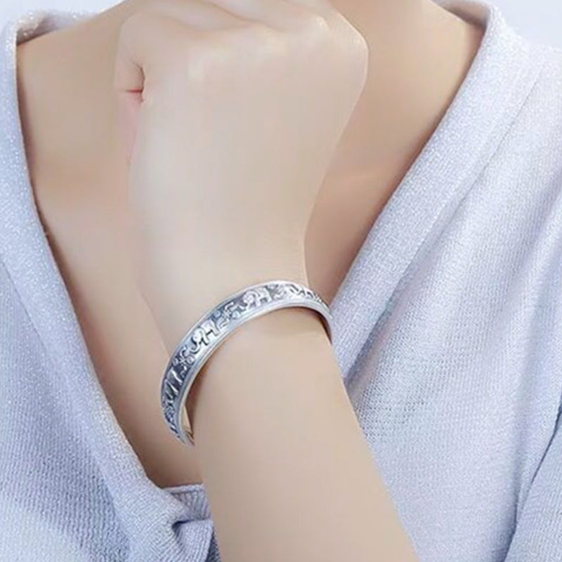 Nimara Ritual Elephant White Copper Strength Bracelet Bangle