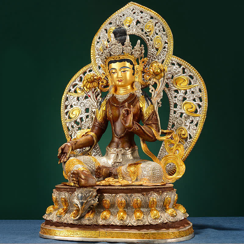 Nimara Ritual Bodhisattva Green Tara Hope Copper Statue Decoration