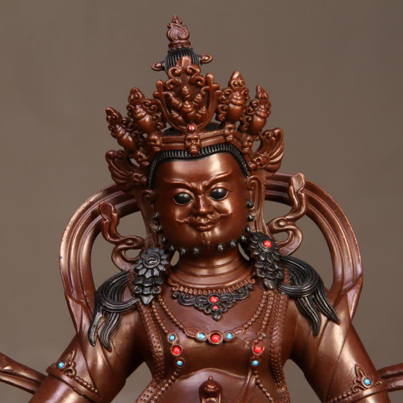 Nimara Ritual Yellow Jambhala Bodhisattva Figurine Compassion Copper Statue Home Office Decoration