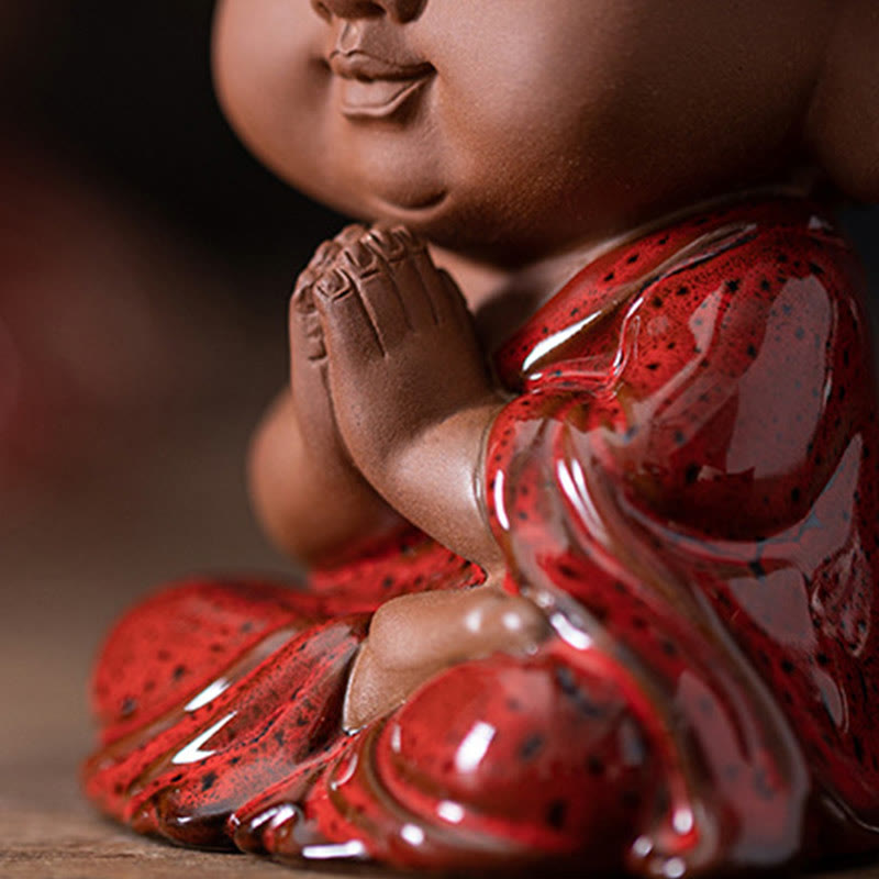 Nimara Ritual Mini Gautama Buddha Sakyamuni Kwan Yin Avalokitesvara Ksitigarbha Serenity Ceramic Desk Decoration