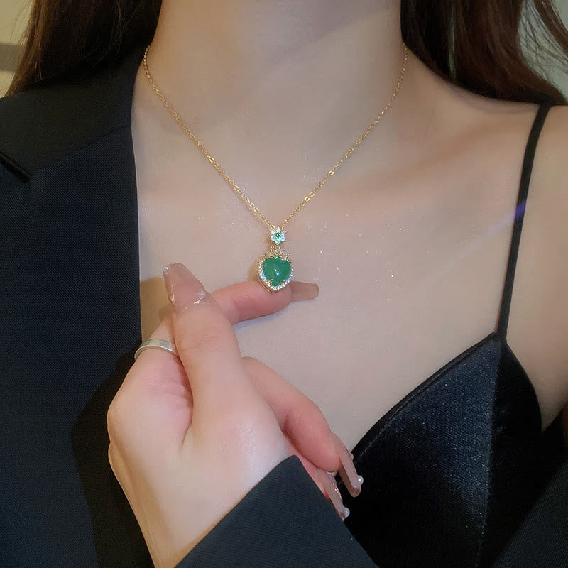 The Abundance Green Jade Balance Necklace Pendant