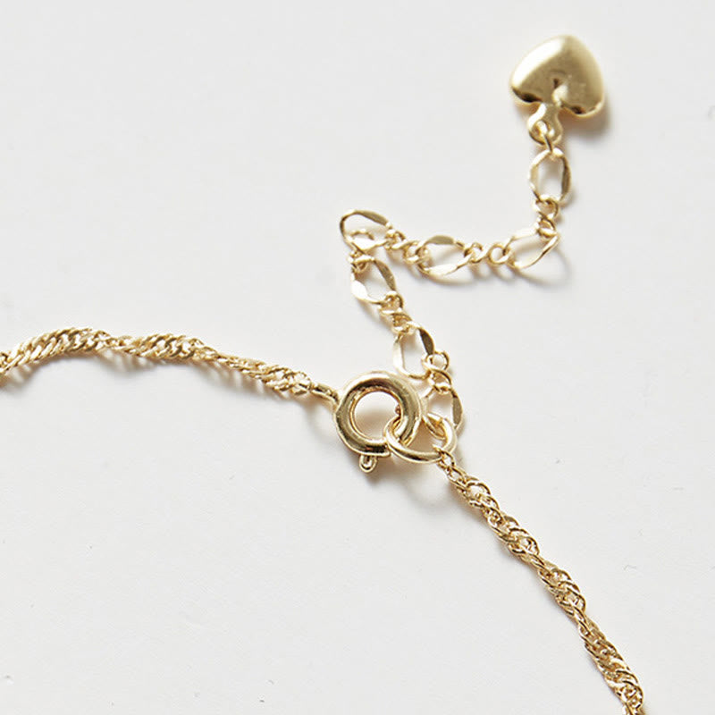 Nimara Ritual 14K Gold Plated Hetian Jade Golden Rose Flower Luck Chain Bracelet