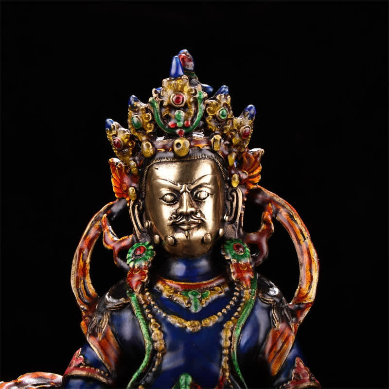 Nimara Ritual Yellow Jambhala Bodhisattva Figurine Serenity Copper Statue Home Decoration
