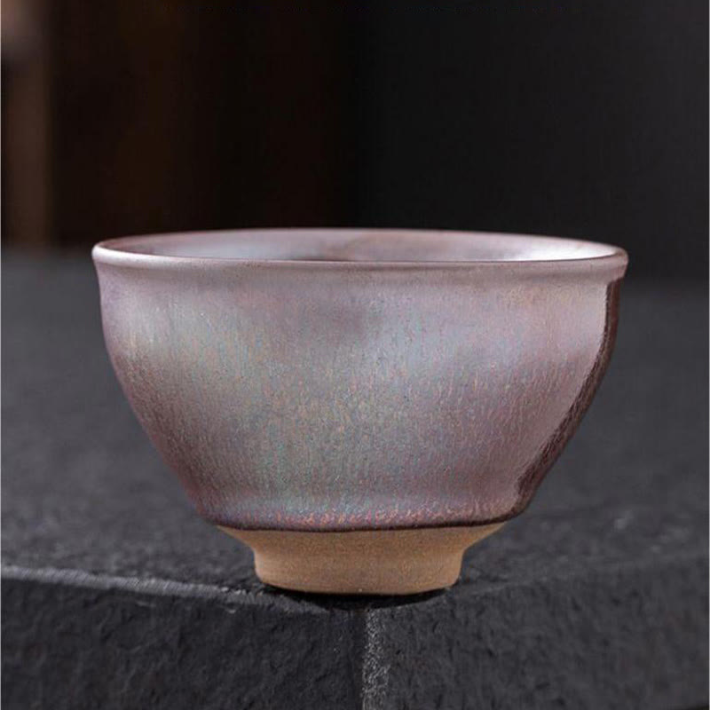 Nimara Ritual Chinese Pink Gold Jianzhan Porcelain Teacup Kung Fu Tea Cup