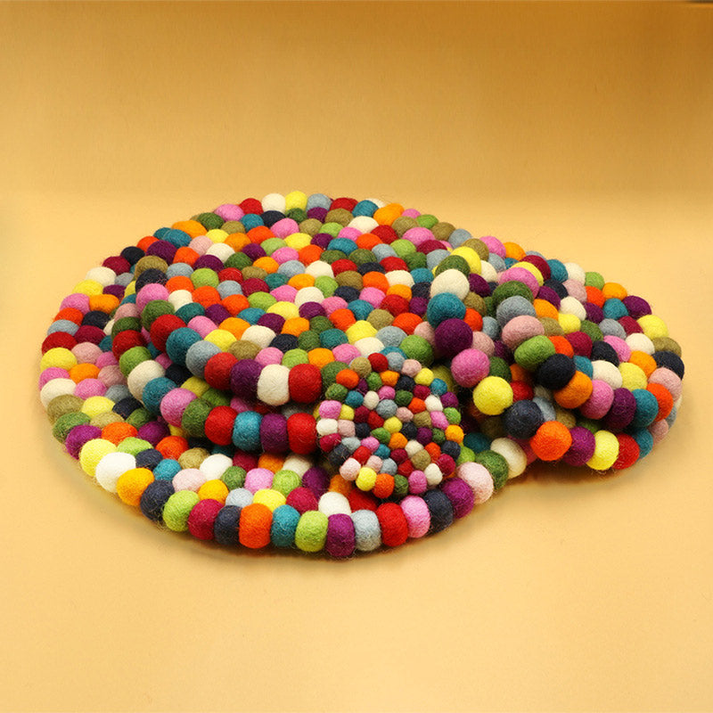 Nimara Ritual Tibetan Singing Bowl Handcraft Felted Wool Cushion Decoration