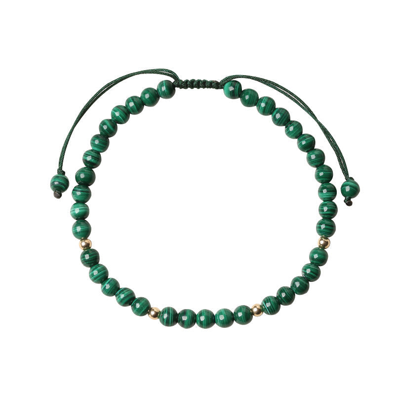 Nimara Ritual 4mm Natural Malachite Protection Calmness String Bracelet