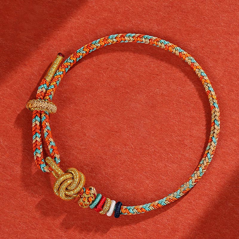 Nimara Ritual Handmade Dunhuang Colorful Rope Protection Braid String Bracelet
