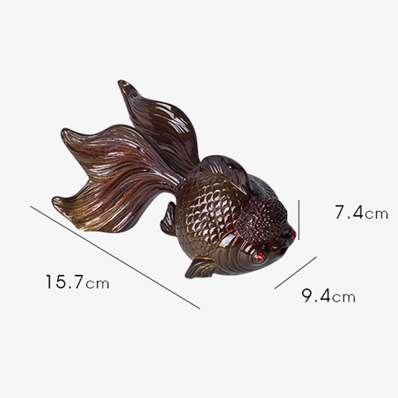 Nimara Ritual Color Changing Koi Fish Resin Tea Pet Wealth Home Figurine Decoration