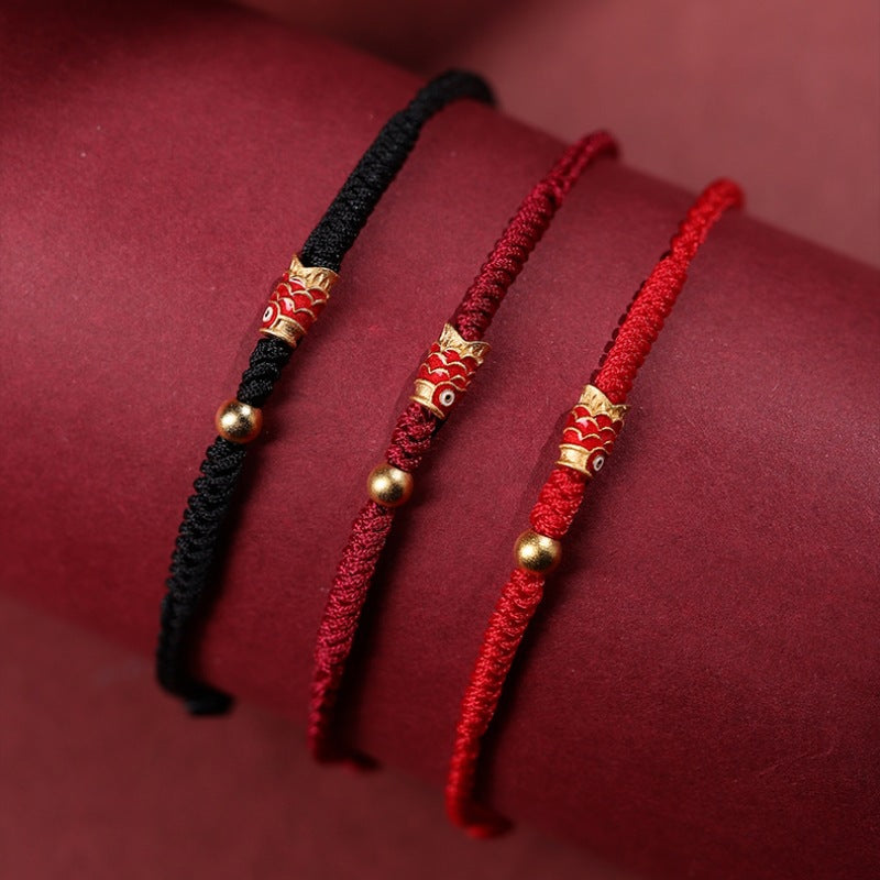 Lucky Koi Fish Success Braided Rope Bracelet