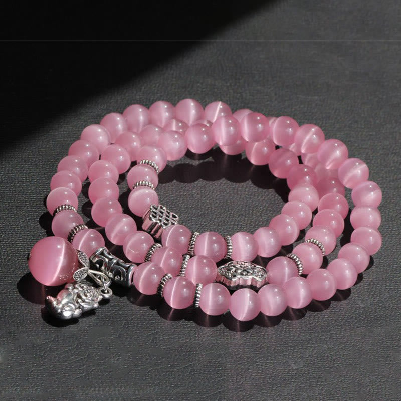 Nimara Ritual Cat Eye PiXiu Support Triple Wrap Bracelet