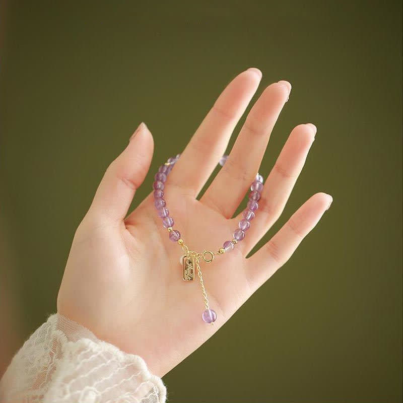 Nimara Ritual Natural Amethyst Crystal Relieves Stress Bracelet