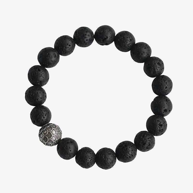 Nimara Ritual Lava Rock Fish Scales Bead Healing Bracelet