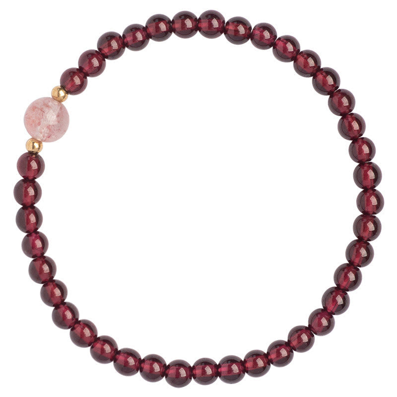 Nimara Ritual Natural Garnet Strawberry Quartz Calm Bracelet