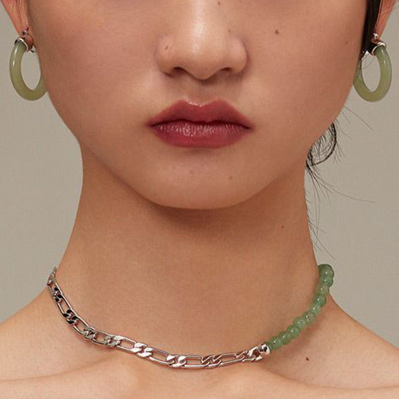 Nimara Ritual Round Jade White Jade Prosperity Earrings