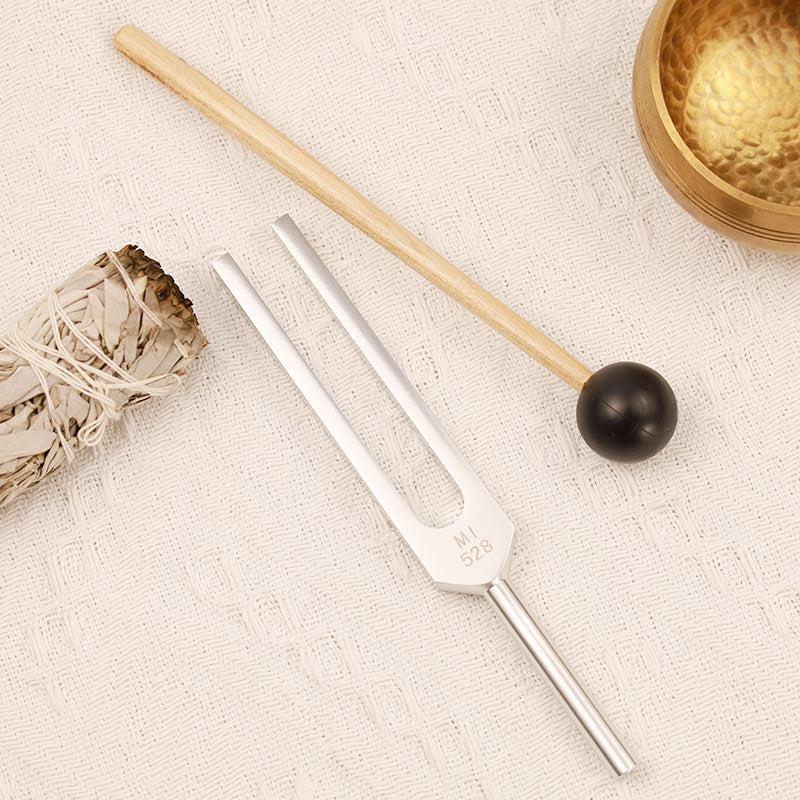 Nimara Ritual Tuning Fork 528HZ Aluminum Alloy for Chakra and Sound Therapy Ornament Decoration With a Mallet