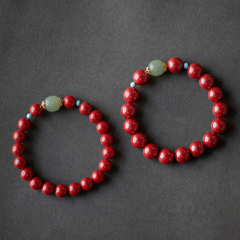 Nimara Ritual Cinnabar Green Aventurine Fortune Luck Bracelet