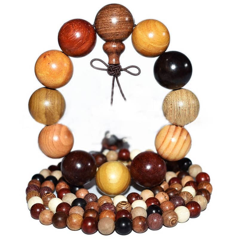 Nimara Ritual 108 Beads Wenge Wood Mala Blessing Meditation Bracelet