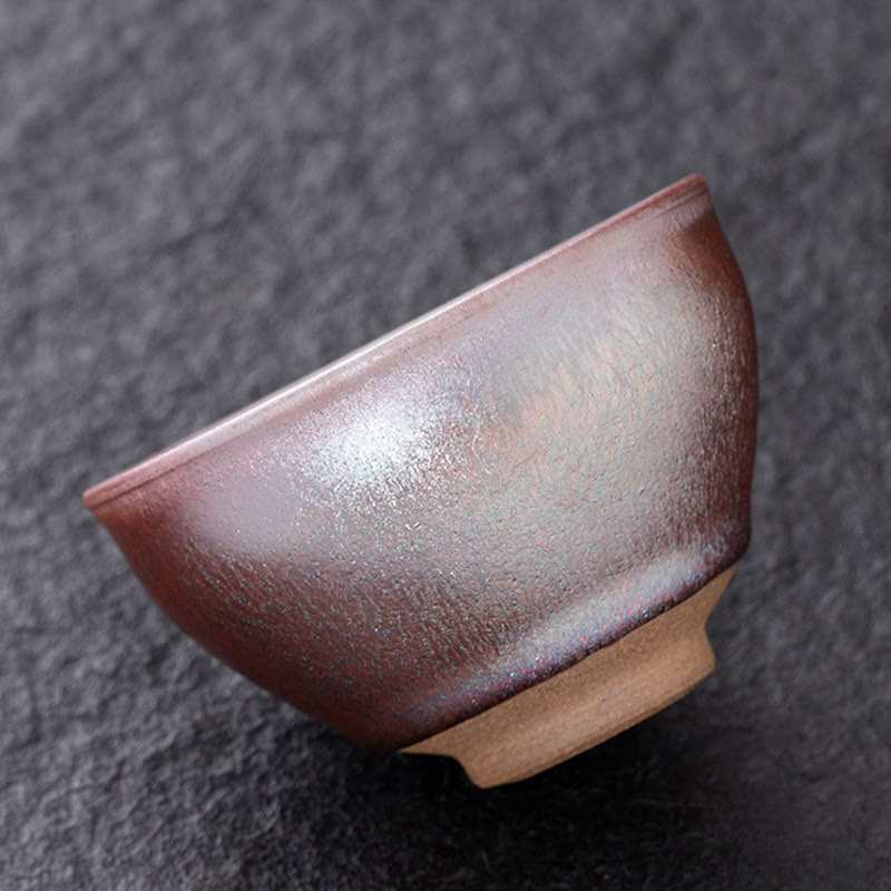Nimara Ritual Chinese Pink Gold Jianzhan Porcelain Teacup Kung Fu Tea Cup