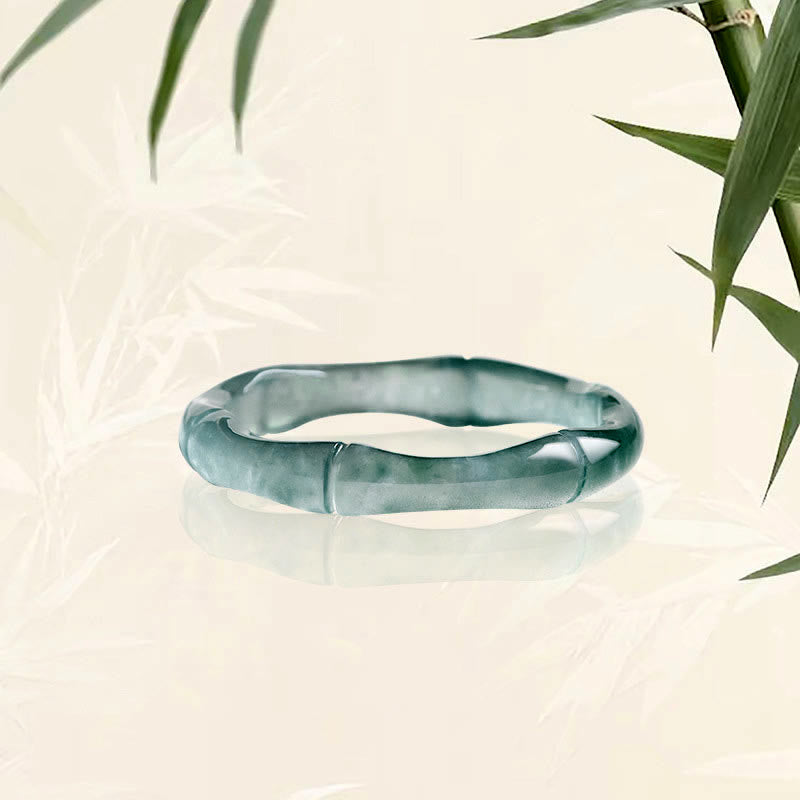 Nimara Ritual Natural Jade Bamboo Prosperity Abundance Ring