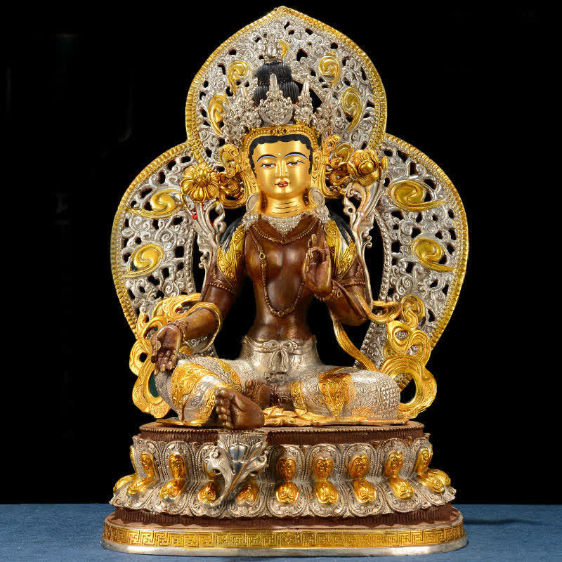 Nimara Ritual Bodhisattva Green Tara Hope Copper Statue Decoration