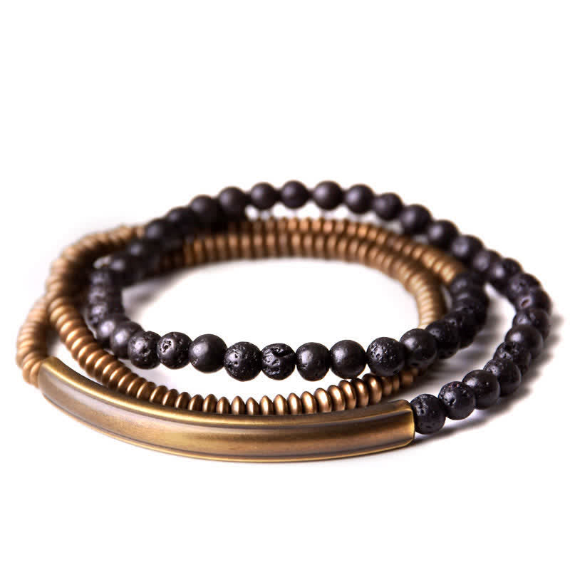 Nimara Ritual Vintage Lava Rock Copper Support Bracelet