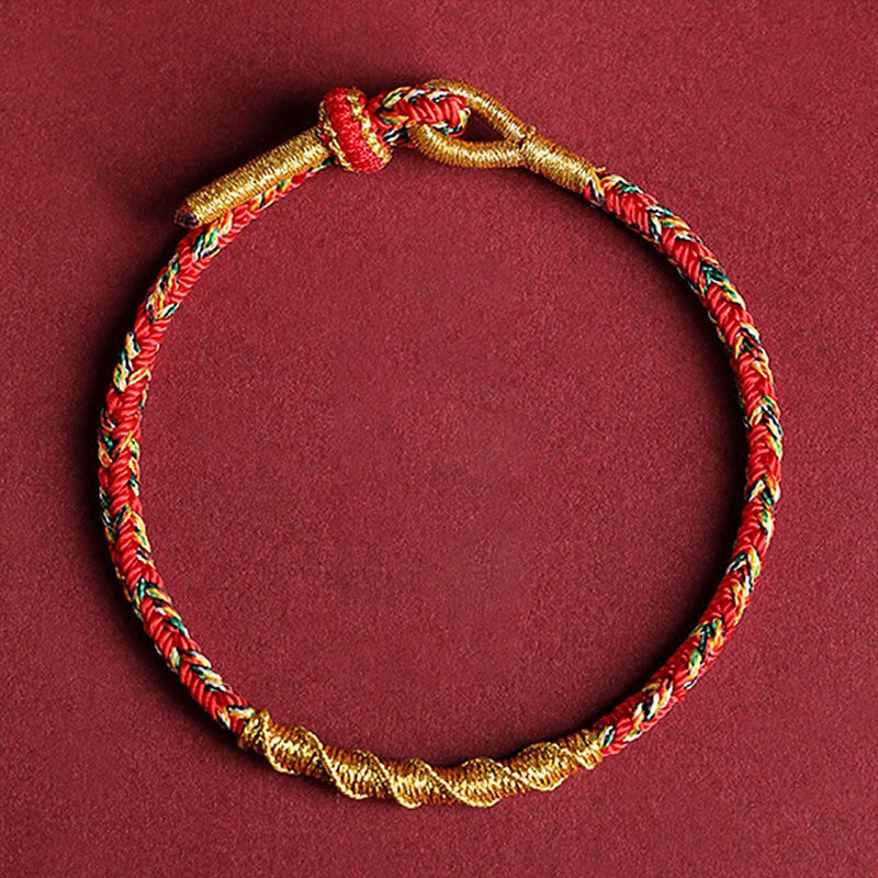 Nimara Ritual Handmade Chinese Zodiac Natal Buddha Protection Strength Braided String Bracelet