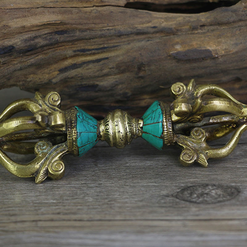 Nimara Ritual Tibetan Five Prong Vajra Dorje Handcrafted Nepal Spiritual Power Copper Decoration