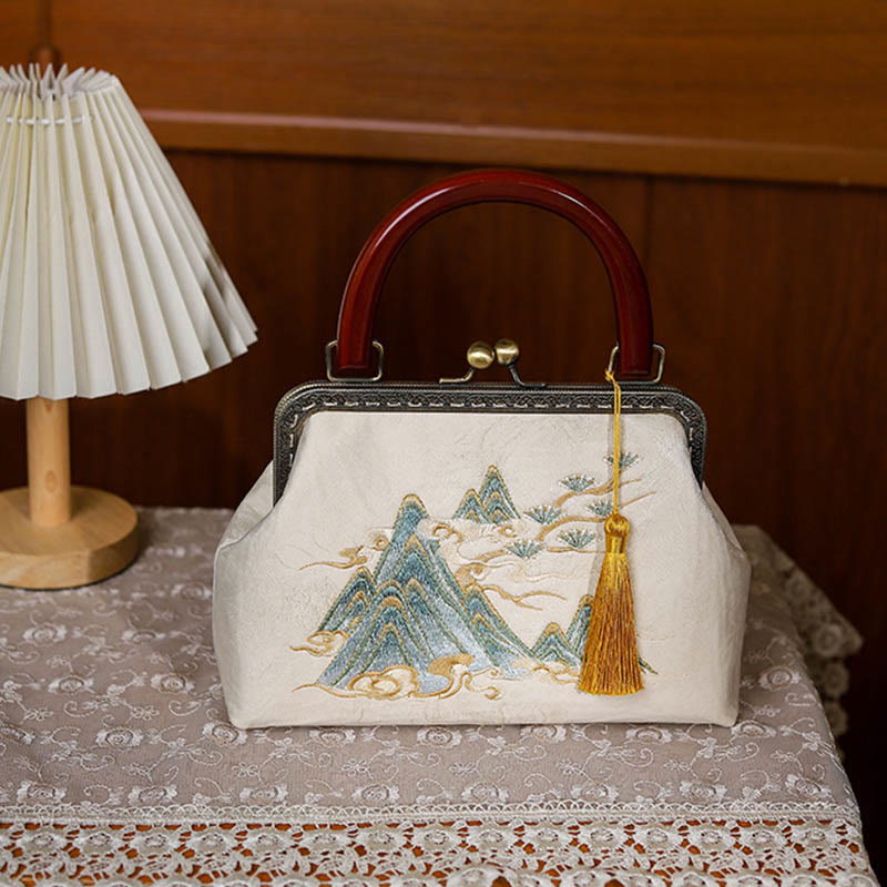 Nimara Ritual Landscape Painting Jacquard Handbag Crossbody Bag