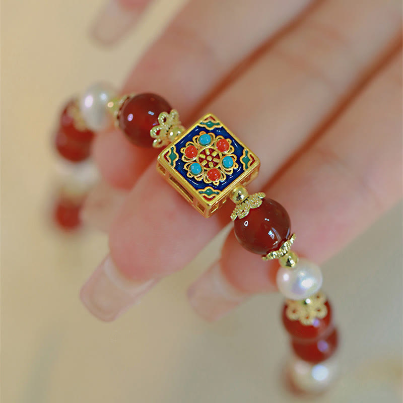 Nimara Ritual Red Agate Pearl Confidence Self-acceptance Bracelet