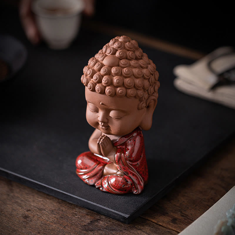 Nimara Ritual Mini Gautama Buddha Sakyamuni Kwan Yin Avalokitesvara Ksitigarbha Serenity Ceramic Desk Decoration