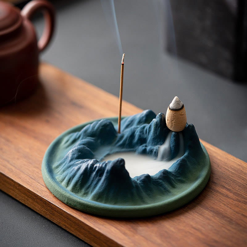 Nimara Ritual Creative Mountain River Ceramic Healing Backflow Incense Burner
