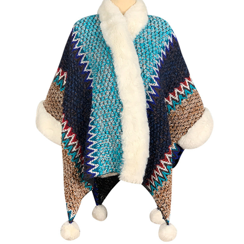 Nimara Ritual Tibetan Multicolored Striped Shawl Winter Cozy Travel Scarf Wrap