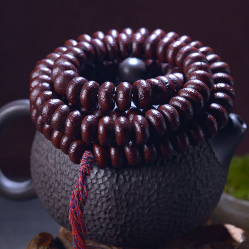 Nimara Ritual Natural Tibet 108 Mala Beads Purple Bodhi Seed Wealth Bracelet