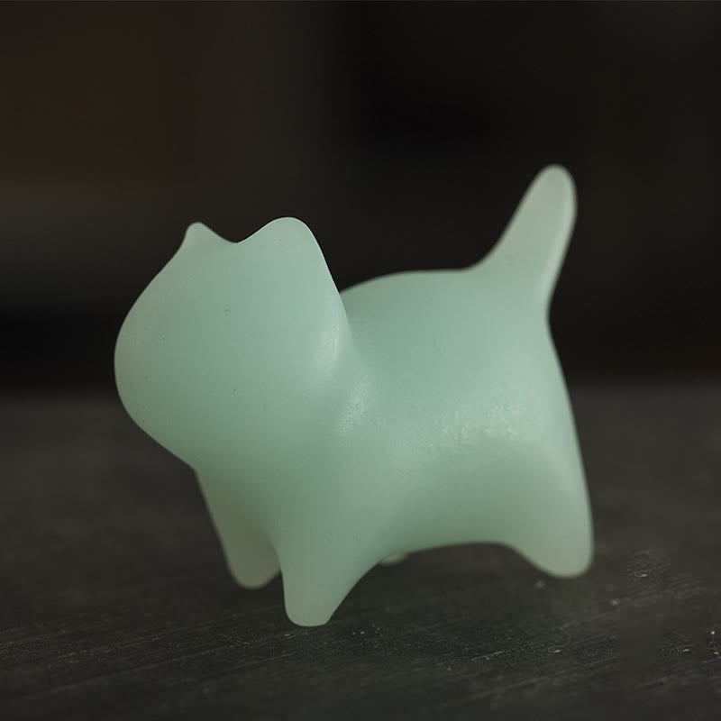 Nimara Ritual 2Pcs Mini Cute Cat Glowstone Luminous Lucky Cat Energy Decoration