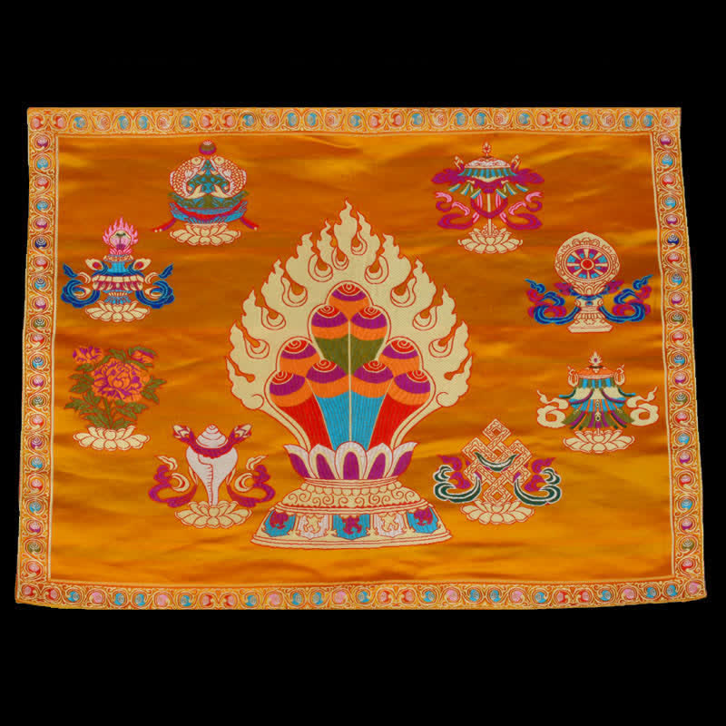 Nimara Ritual Prayer Altar Mat Healing Meditation 8 Auspicious Symbols Mat